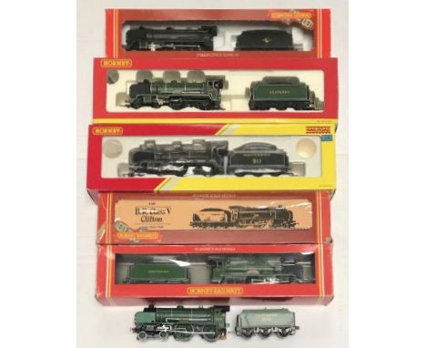 Six Hornby "OO" gauge model railway locomotive and tender. Schools Class. 928 "Stowe" (AF/Unboxed) and a SP 30911 "Dover" (AF