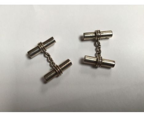A pair of Asprey and Garrard silver cufflinks, hallmarked London, 1999, gross weight approximately 22.8g 
