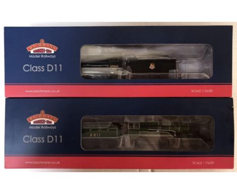 Two Bachmann "OO" gauge model railway engines. Class D11 62663 Prince Albert, BR Black Early Emblem, 31-146 and Class D11/1 5