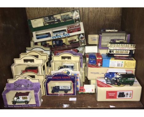 A collection of approximately 50 boxed die-cast model cars, predominantly Days Gone and Corgi Classics 