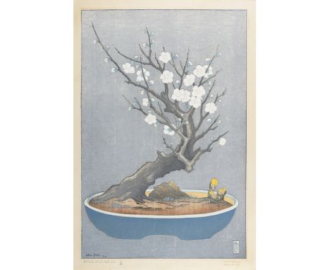 LILIAN MAY MILLER (Tokyo, 1895 - San Francisco, 1943) Japanese Dwarf Plum Tree B Woodblock print / Oban tata-e Dated 1928 Sig