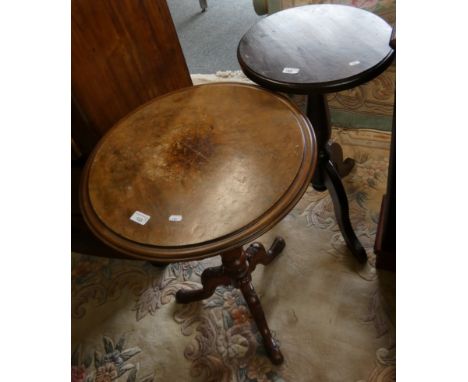 2 scalloped edged tripod tables (2)