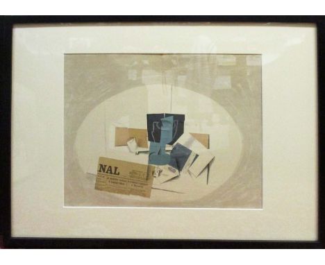 GEORGE BRAQUE Papiers Collés V, lithograph from Periere le Miroir n.138, May 1963, ed. Maegh, 36cm x 56cm, framed and glazed.