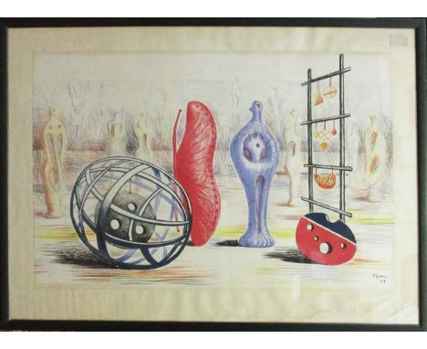 HENRY MOORE 'Sculptural Objects', lithograph in colours, signed in the plate, 49cm x 76cm, framed and glazed..(Subject to ARR