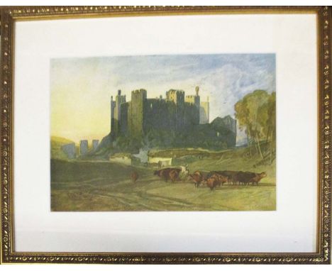 JOHN SELL COTMAN 'Fralingham Castle', lithograph in colours, 16cm x 27cm, framed and glazed.