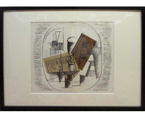 GEORGE BRAQUE Papiers Collés II, lithograph from Periere le Miroir n.138, May 1963, ed. Maegh, 36cm x 56cm, framed and glazed