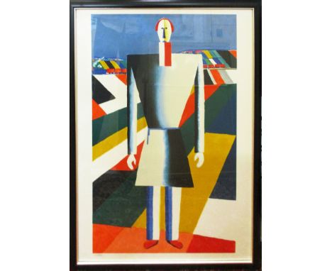 KAZMIR MALEVIC 'Peasant in the fields', lithograph in colours, initialled in the plate, with Mourlot watermark, edition of 20