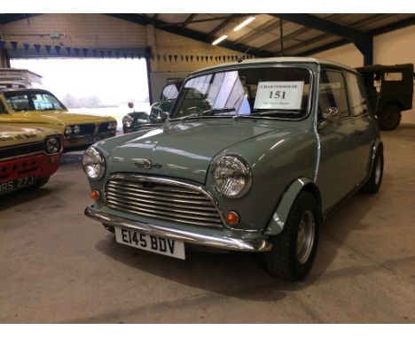 EXTRA LOT: A 1988 Austin Mini Cooper 1275 Evocation, registration number E145 BDV, Tweed grey with Old English white roof. Th