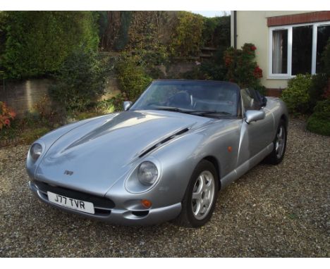 A 1997 TVR Chimaera 4-Ltr, registration number J77 TVR, chassis number SDLDCCP1VL012330, engine number 37A40P5614, Stratos si