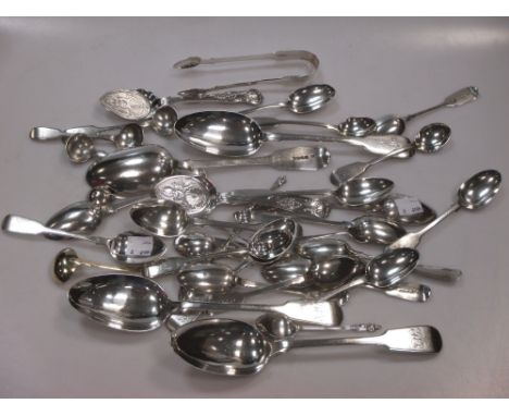 A collection of assorted silver flatware, 30ozt gross  