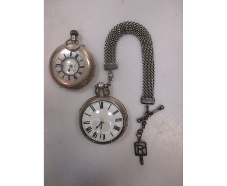 A silver pair cased pocket watch, lever movement signed 'A.Wehrle Cambridge 14144', and a half hunting cased silver pocket wa