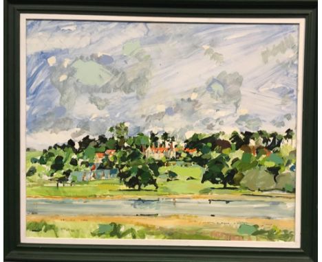 Michael R Hoar, ARCA (fl. 1990-2017), Barksdale Hall, 1990, signed, oil and pencil on board, 58 x 72 cm  