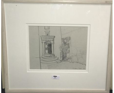 Elizabeth Organ (British, 1939-2009), Old Quarter, Haut De Cagnes, signed and dated '1967', pencil sketch, 20 x 26cm  