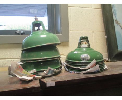 Twenty various sized 1930/40's green enamel light shades (20)  