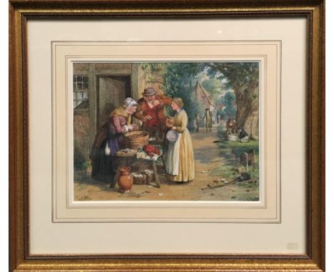 After George Smith (British, 1829-1901), First Day of Oysters, watercolour, bears signature and date "G Smith 1867" lower rig