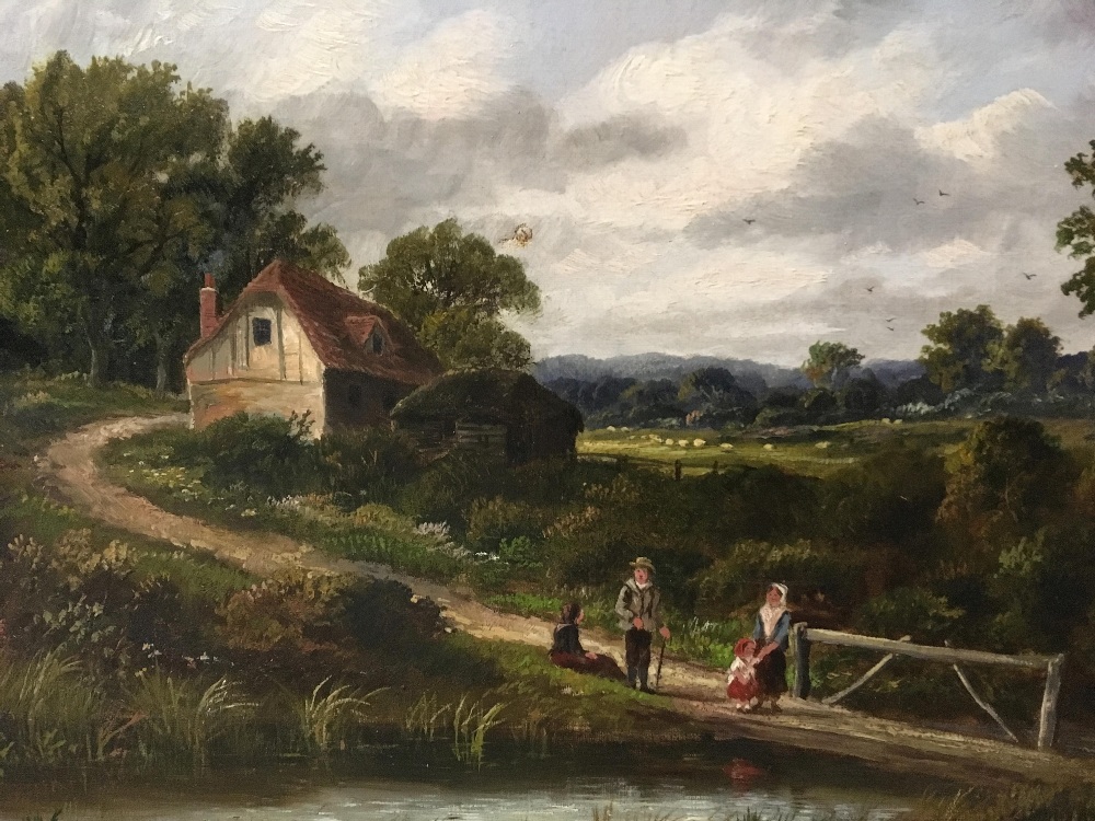 Edward A Atkyns British 19th Century River Landscape With A Family   Original 