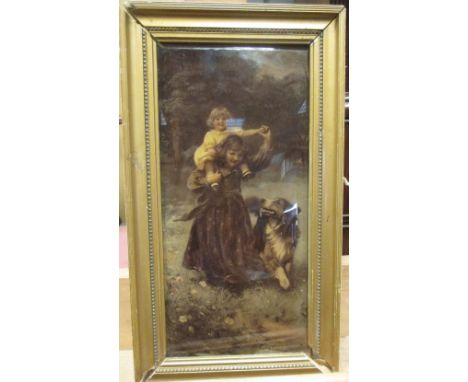 After Fred Morgan, a reverse glass print (A/F)  