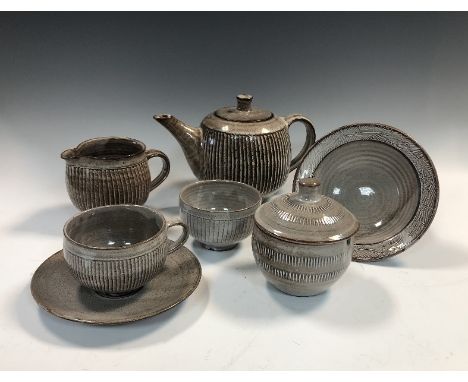 § David Leach (British, 1911-2005), a Lowerdown Pottery breakfast service, comprising teapot and cover, four cups and saucers