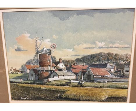Ronald Dean, RSMA (b. 1929), Windmill, Norfolk; Winter lane; A Farmyard; Sketch: Kentish Farm, Provenance: Guildhall Art Gall