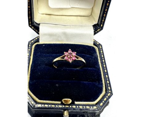 9ct gold vintage ruby cluster dress ring (1.1g) 