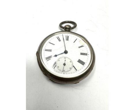 Antique silver open face pocket watch the watch is ticking 