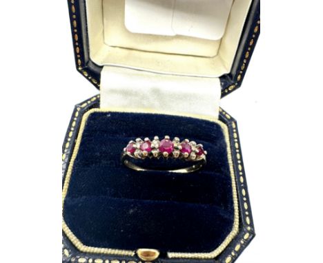 9ct gold ruby &amp; diamond dress ring (1.8g) 