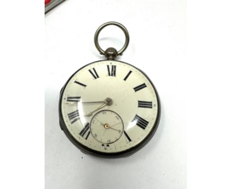 Antique silver open face pocket watch fusee  the watch is ticking 