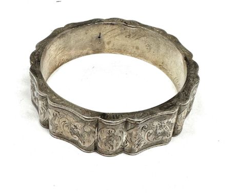 .925 Antique Panel Bangle (43g) 
