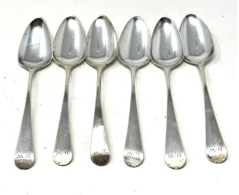 6 georgian silver tea spoons 