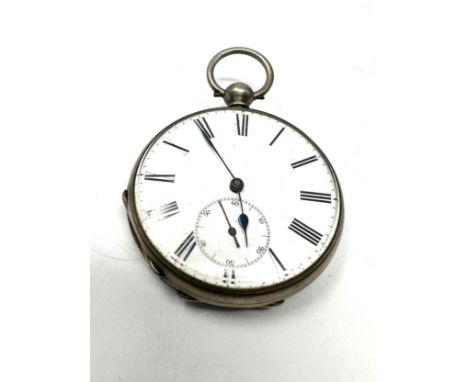 Antique silver open face pocket watch the watch is ticking 