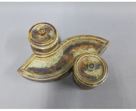 Copenhagen stoneware inkwell, 24cm long 