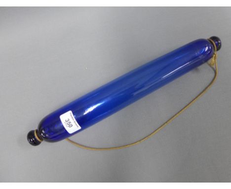 Bristol Blue glass rolling pin, 38cm long