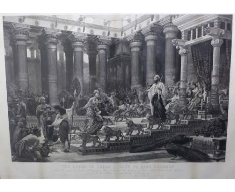 The Queen of Sheba's Visit to King Solomon, a large 19th century print, in a glazed frame, size overall, 125 x 96cm 