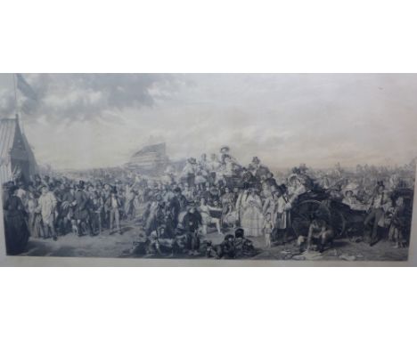 19th century lithographic print, under glass within a giltwood frame, size overall 150 x 90cm 
