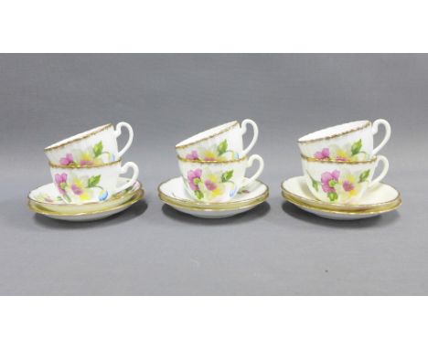 Set of six Radford China cups and saucers (12)