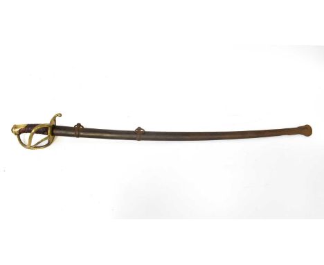 An early 19th century French 1822 pattern heavy cavalry sword, engraved to the broad flat 'Manufrede Klingenthal April 1827' 