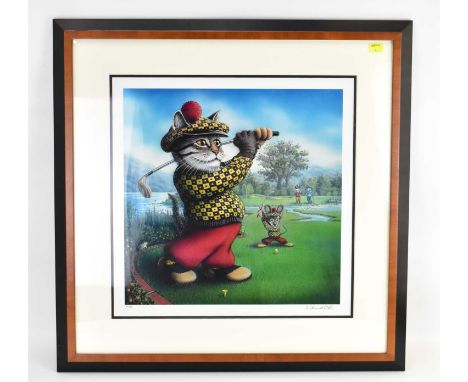 DON ROTH (Southern Californian artist); a limited edition serigraph titled 'Tiger's Wood Shot', from the 'Kool-Kat Kollection