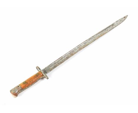 A 1907 pattern bayonet, blade length 43cm, marked with the Board of Ordnance broad arrow and indistinctly marked to the rever