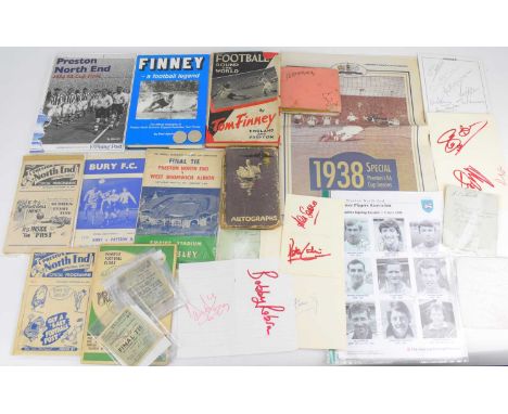 Two pocket autograph books containing various signatures of footballers and musicians, to include Bill Shankley, Jack Milne, 