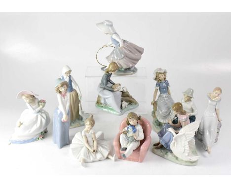 NAO; ten figure groups of young ladies, height of largest 24.5cm (10).