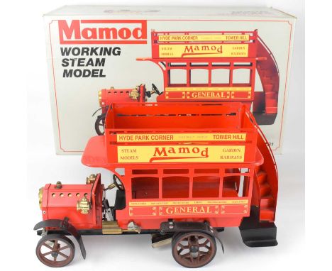 MAMOD; a working steam model of a London red bus, Hyde Park Corner - Tower Hill, Model No.LB1, boxed.Condition Report: - This
