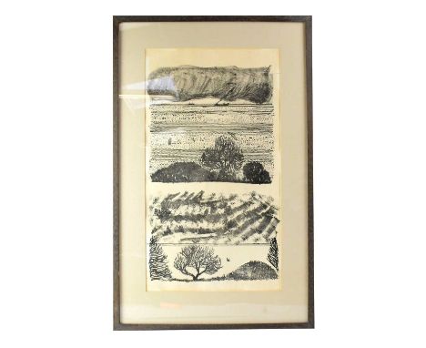 LAETITIA YHAP (born 1941); black and white print 'Marine/Landscape', 54 x 30cm, framed and glazed.Condition Report: † This lo