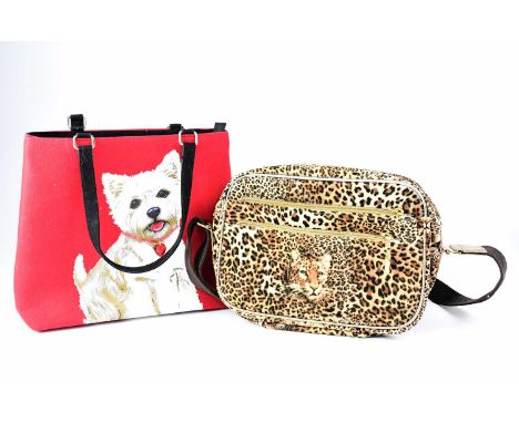 BUTLER &amp; WILSON; a leopard print clutch/shoulder bag with the face of a leopard to the front pocket, together with a Butl