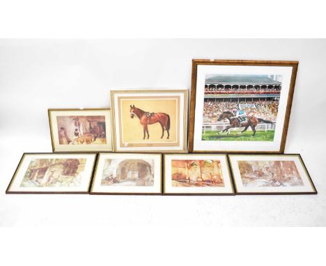 NOEL CAWTHORNE; colour lithographic print 'Red Rum', signed, also Z. Johnston; 'Jockey and Rider', limited edition print no.5