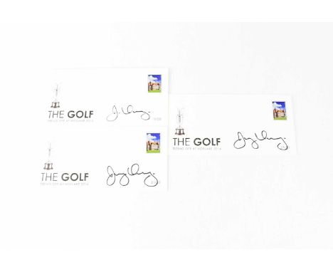 RORY MCILROY; three first day covers, from the Hoylake 2014 British Open Championship, signed by the winner Rory McIlroy(3).C