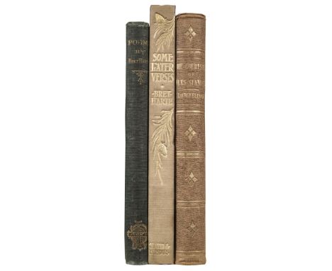 Harte (Bret). Poems, 1st edition, Boston: James R. Osgood, 1871, advertisement leaf at front, contemporary presentation inscr