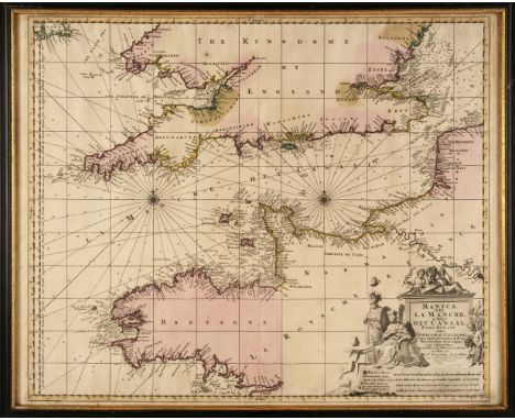 English Channel. Visscher (Nicolas). Manica Gallis La Manche et Belgis het Canaal, pars Oceani inter Angliam et Galliam..., A