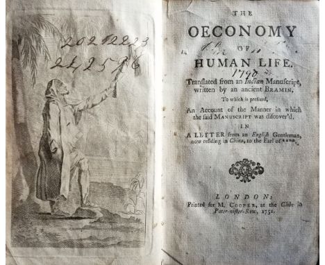 Antiquarian. A collection of 18th &amp; 19th-century literature, including The Oeconomy of Human Life, translated from an Ind