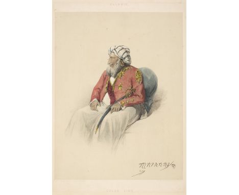 Hardinge (Charles, Stewart). Gulab Sing, Kashmir, 1847, colour lithograph, published by Thomas Fairland, plate size 38 x 29cm