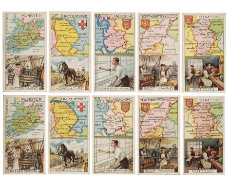 Cigarette Cards. A collection of 459 cards, all depicting maps, early-mid-20th century, an album containing sets of cigarette